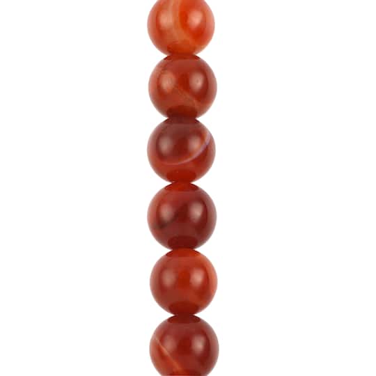 Amber Fire Agate Round Beads by Bead Landing™